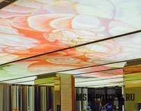 Двухслойный прозрачный натяжной потолок с подсветкой