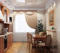 Лаковые натяжные потолки на кухне