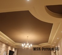 Комбинированные тканевые натяжные потолки