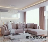 Матовый натяжной потолок с подсветкой