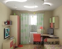 Натяжной потолок комнаты для девочек