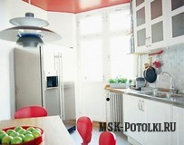 Удачные натяжные потолки: кухня 9 квадратов и кухня-студия