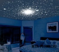 Натяжные потолки со звездным небом в спальне