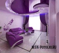 Фиолетовый глянцевый натяжной потолок